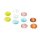 10 Cabochon 10 mm Cateye Glas bunt