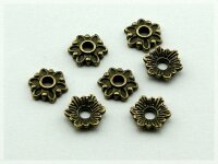 Perlkappen in vintage Bronze 8 mm 30 Stück