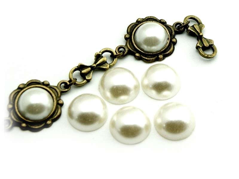 20 Cabochon in perlmutt, 12 mm