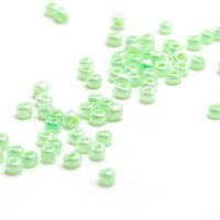 Rocailles Perlen mint glänzend 3 mm 50 g Packung...