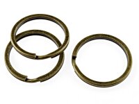 4 flache Schlüsselringe in antik bronzefarben