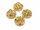 4 Cabochons "Eiskristalle" in gold, 12 mm