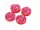 4 Cabochons "Eiskristalle" in rot, blau funkelnd, 12 mm