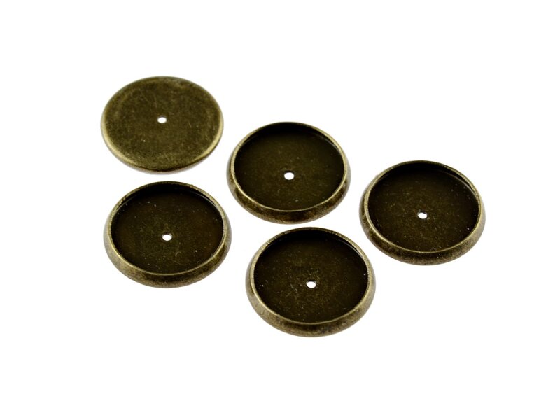 Fassungen in antik bronzefarben für 12 mm Cabochons 10 Stück