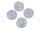 4 Cabochons "Eiskristalle" in flieder, blau funkelnd, 12 mm