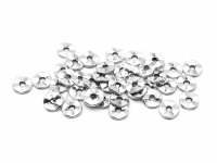 40 zarte gewellte Scheiben in antik silberfarben, 7 mm