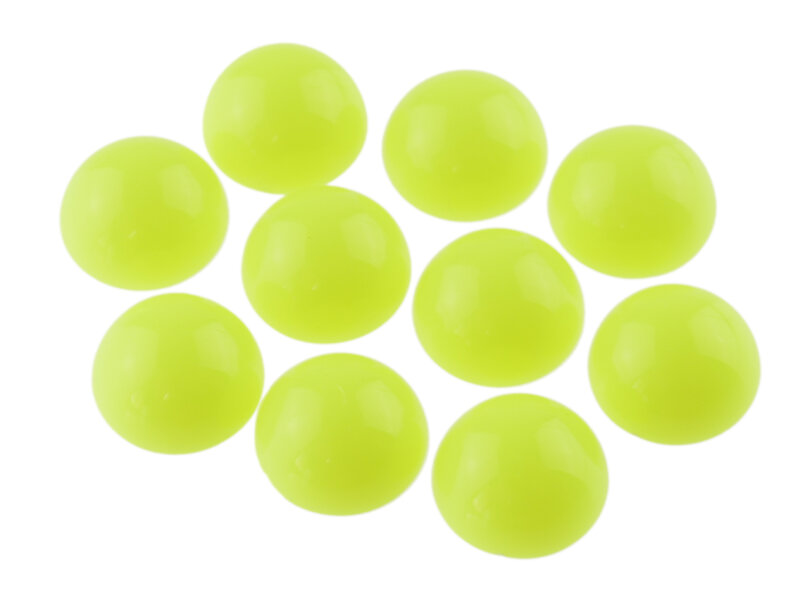 10 Cabochons aus Acryl in neongelb, 12mm