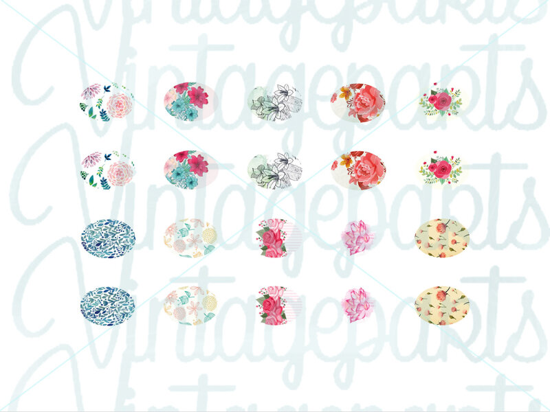 Motivbogen "Blumenmeer" für 14 x10 mm Cabochons