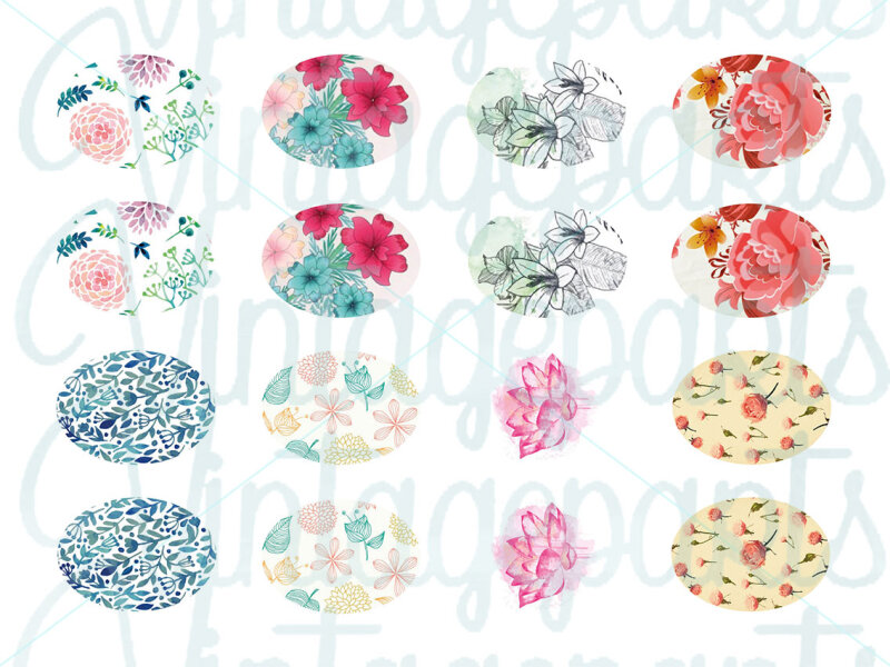 Motivbogen "Blumenmeer" für 25 x18 mm Cabochons