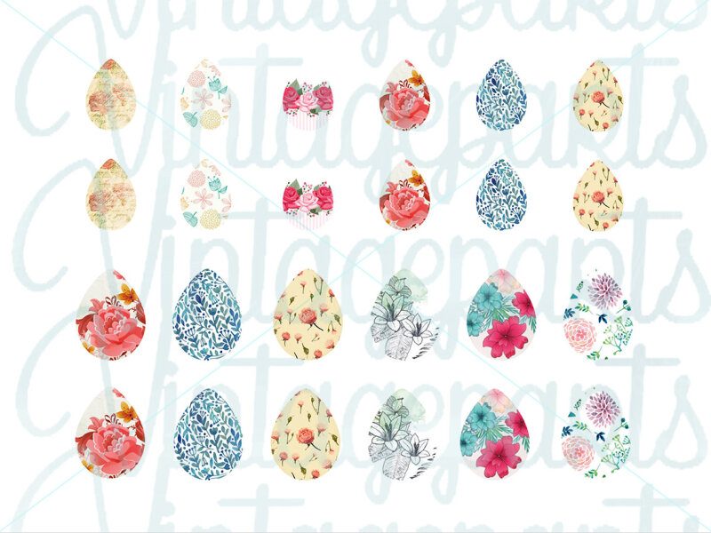 Motivbogen "Blumenmeer" für Tropfen Cabochons