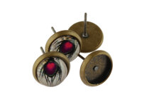 6 Ohrstecker in antik bronzefarben für 8 mm Cabochons