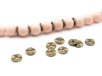 40 zarte gewellte Scheiben in antik Bronze, 7 mm