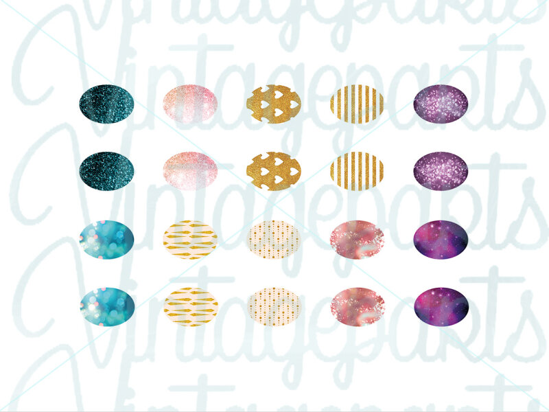 Motivbogen "Glitter" für 14 x 10 mm Cabochons