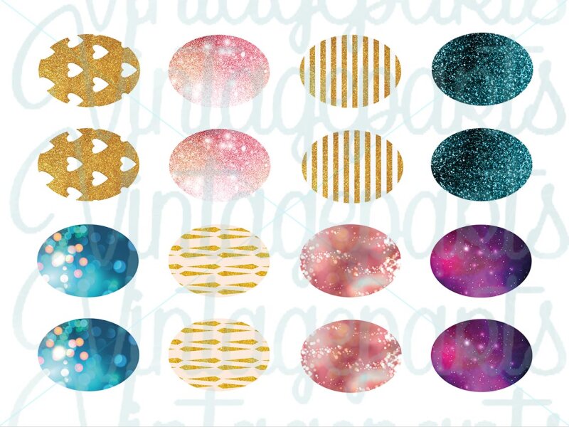 Motivbogen "Glitter" für 25 x 18 mm Cabochons