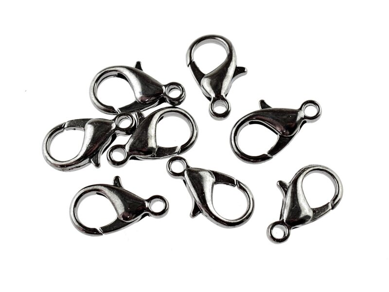 10 Karabinerverschlüsse in gunmetal, 14 mm