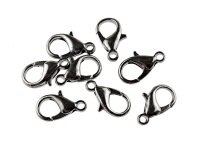 10 Karabinerverschlüsse in gunmetal, 14 mm