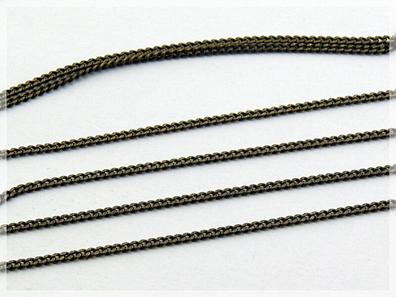 2 m feine Messingkette in vintage Bronze