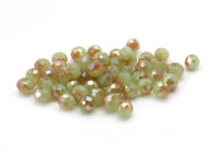 Glasschliffperlen "Doll" in mint bronze 4x3 mm...