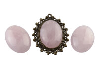 Cabochon aus Rosenquarz in 25 x 18 mm