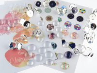 Set NATHALIE Cabochon Bastelset in silberfarben für...