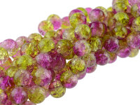Crackleglasperlen in grün & fuchsia 8 mm 30...