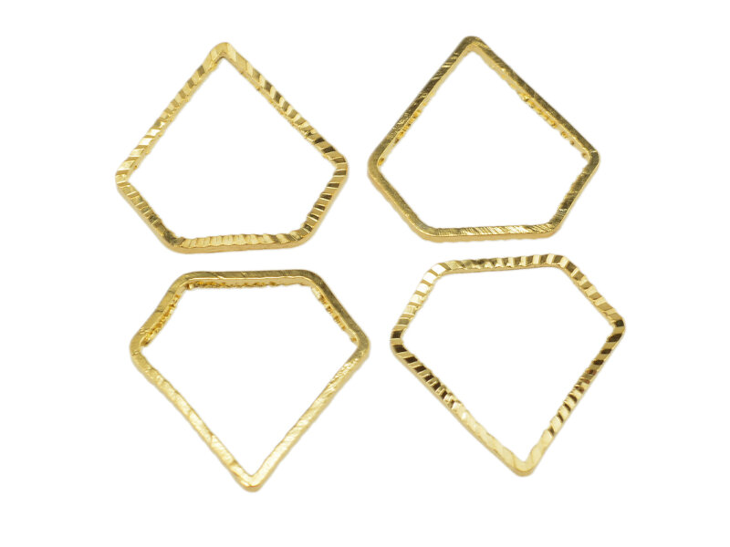 Messingverbinder in Diamantenform in goldfarben 6 Stück