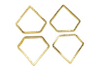 Messingverbinder in Diamantenform in goldfarben 6 Stück