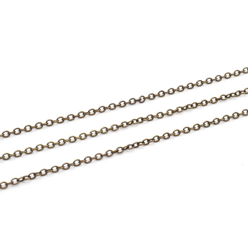 Gliederkette Messing antik Bronze, verlötet, 2 x 1,5 mm, 2 m