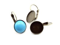 6 Brisuren in antik Bronze für 14 mm Cabochon