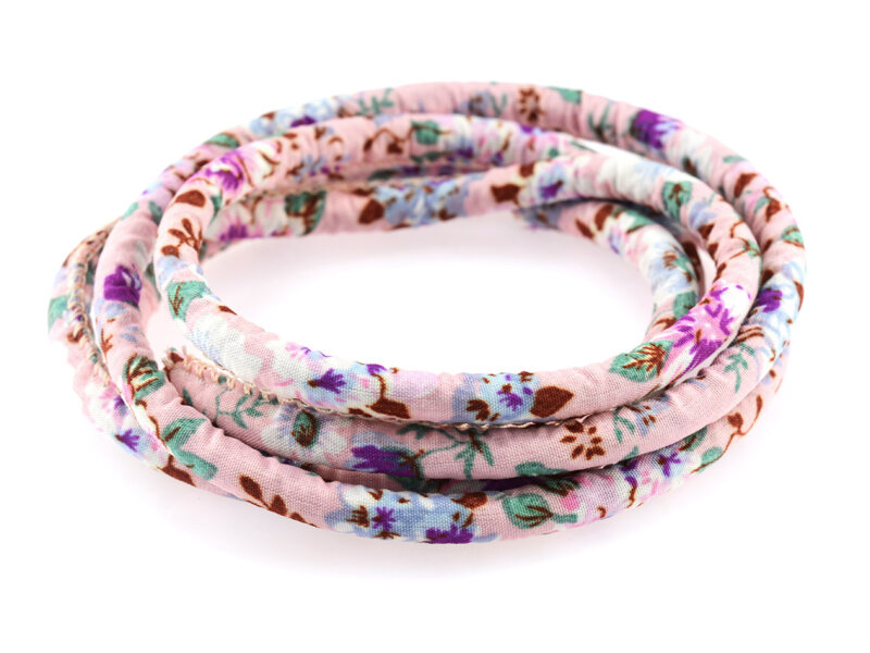 dickes Band mit Blumenmuster in rosa 1 m