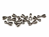 12 schlichte Collierschlaufen in Vintage bronze, 20 mm