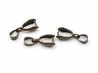 12 schlichte Collierschlaufen in Vintage bronze, 20 mm