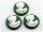 4 Cabochons/Kamee in grün-weiß, 20 mm