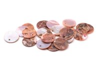Plättchen aus Perlmutt in pink 15mm 20 Stück
