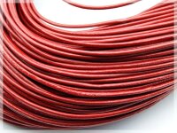 2 m echtes Lederband rot 2 mm