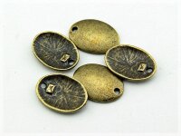 30 Vintage Anhänger oval in antik Bronze