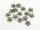 30 Blümchen Perlkappen in antik Bronze, 9 mm