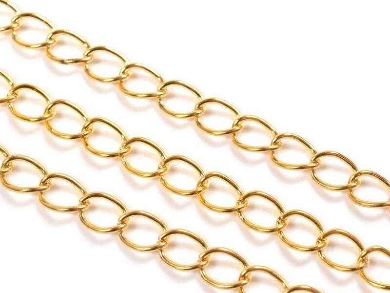 2 m Gliederkette in goldfarben, groß