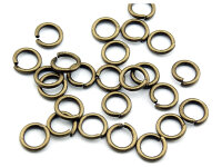 50 Biegeringe in antik Bronze 6 mm Messing