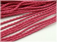 2 m Kunstlederband geflochten pink