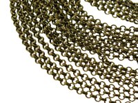 Jasseronkette in antik bronzefarben, 4 mm, 2 Meter