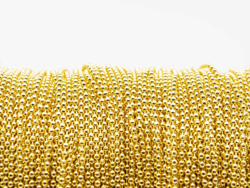 Kugelkette in goldfarben, 1,5 mm, 2 m