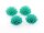4 Cabochons in Blumenform, türkis 15 mm