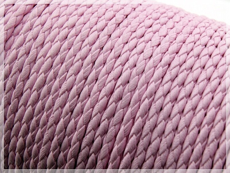 2 m Kunstlederband geflochten rosa