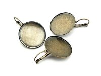 4 Brisuren in antik Bronze für 25 mm Cabochon