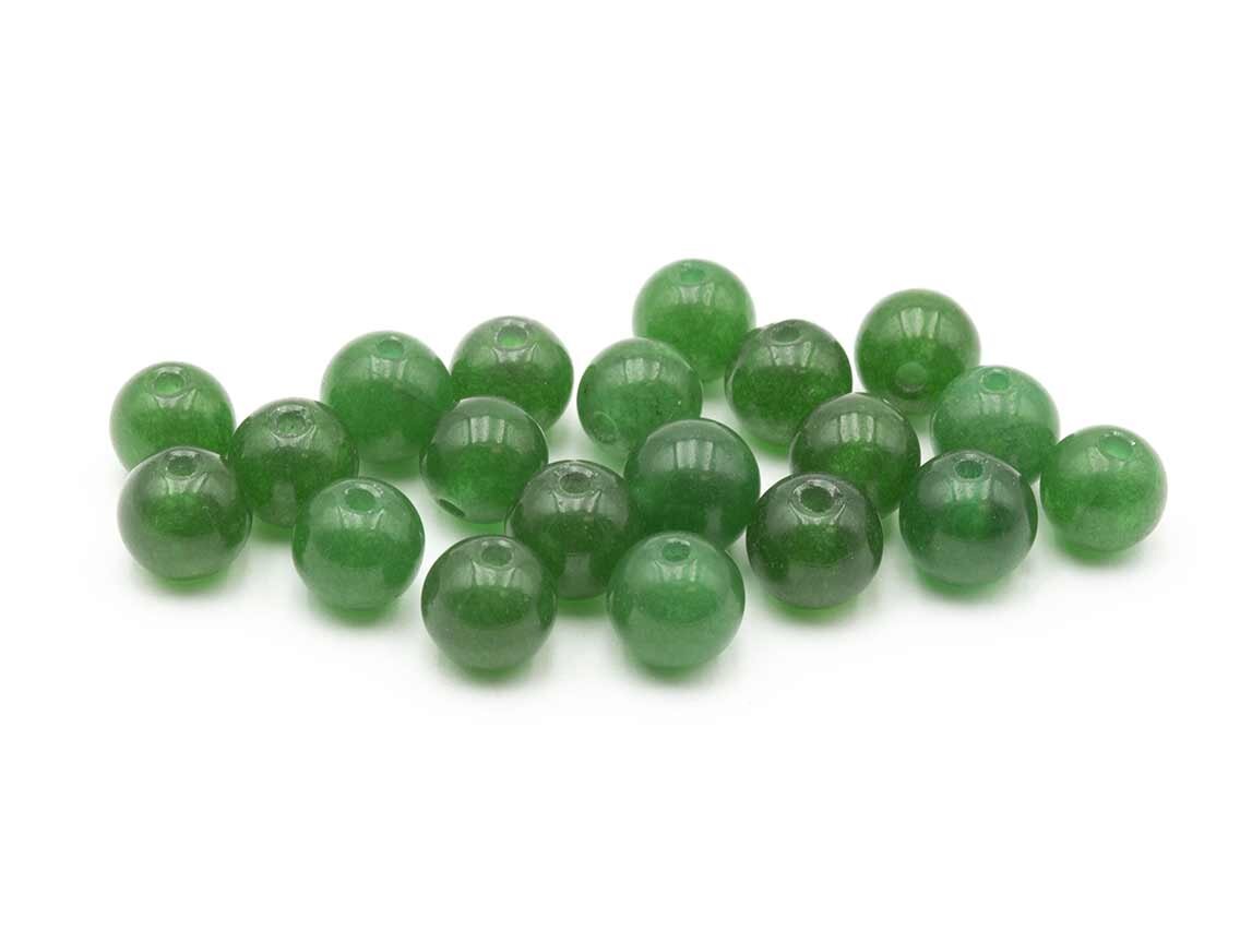 20 grüne Perlen aus Jade 6 mm günstig online kaufen! | Vintageparts.eu